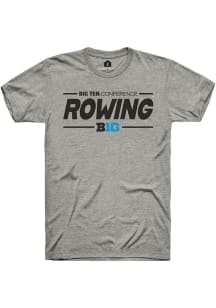 Rally Big Ten Grey Rowing Short Sleeve T Shirt