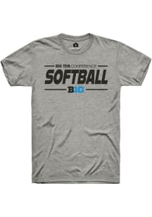 Big Ten Grey Rally Softball Short Sleeve T Shirt