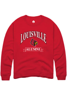 Rally Louisville Cardinals Mens Red Alumni Banner Long Sleeve Crew Sweatshirt