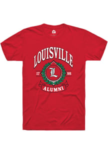 Rally Louisville Cardinals Red Alumni Wreath Short Sleeve T Shirt