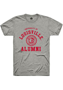 Rally Louisville Cardinals Grey Alumni Arch Short Sleeve T Shirt
