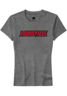 Rally Louisville Cardinals Womens Grey Alt Logo Short Sleeve T-Shirt