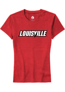 Rally Louisville Cardinals Womens Red Alt Logo V2 Short Sleeve T-Shirt