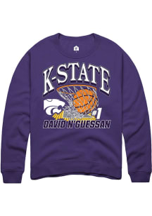 Mens K-State Wildcats Purple Rally NIL Name Number Net Crew Sweatshirt