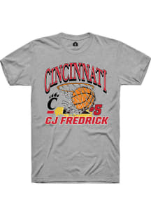 Cj Fredrick Grey Cincinnati Bearcats NIL Name Number Net Short Sleeve T Shirt