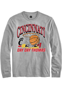 Day Day Thomas Rally Mens Grey Cincinnati Bearcats NIL Name Number Net Tee
