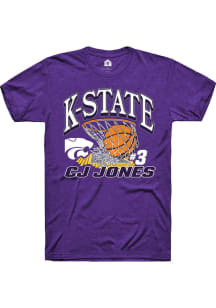 Cj Jones Purple K-State Wildcats NIL Name Number Net Short Sleeve T Shirt