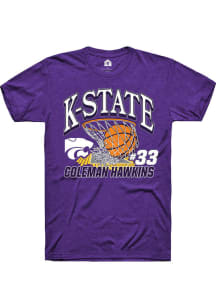 Coleman Hawkins Purple K-State Wildcats NIL Name Number Net Short Sleeve T Shirt