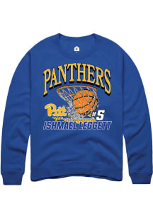 Ishmael Leggett Rally Mens Blue Pitt Panthers NIL Name Number Net Crew Sweatshirt