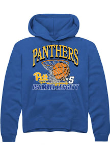 Ishmael Leggett Rally Mens Blue Pitt Panthers NIL Name Number Net Hooded Sweatshirt