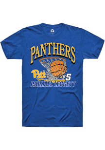 Ishmael Leggett Blue Pitt Panthers NIL Name Number Net Short Sleeve T Shirt