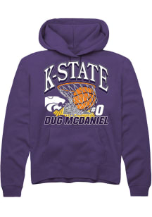 Dug McDaniel Rally Mens Purple K-State Wildcats NIL Name Number Net Hooded Sweatshirt