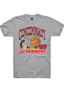 JJ Rembert Grey Cincinnati Bearcats NIL Name Number Net Short Sleeve T Shirt