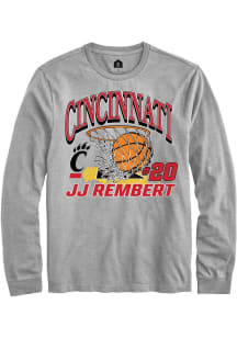 JJ Rembert Rally Mens Grey Cincinnati Bearcats NIL Name Number Net Tee