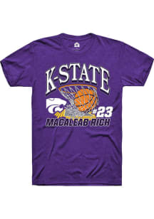 Macaleab Rich Purple K-State Wildcats NIL Name Number Net Short Sleeve T Shirt