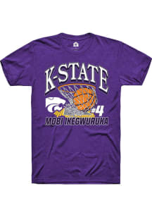 Mobi Ikegwuruka Purple K-State Wildcats NIL Name Number Net Short Sleeve T Shirt