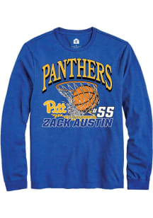 Zack Austin Rally Mens Blue Pitt Panthers NIL Name Number Net Tee