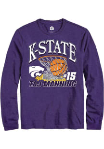 Taj Manning Rally Mens Purple K-State Wildcats NIL Name Number Net Tee