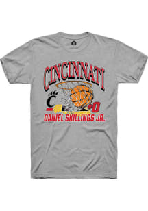 Daniel Skillings Jr. Grey Cincinnati Bearcats NIL Name Number Net Short Sleeve T Shirt