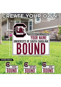 South Carolina Gamecocks Personalized School Bound Yard Sign - White