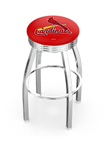 St Louis Cardinals 3 Ring Chrome Seat Pub Stool - Silver