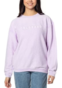 Colorado Womens Purple Straight Wordmark Crew Sweatshirt