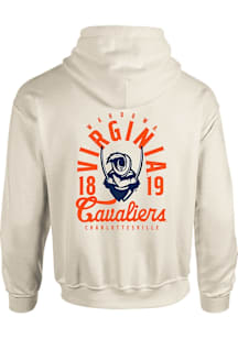 Virginia Cavaliers Mens Ivory MASCOT OVERLAY Long Sleeve Hoodie