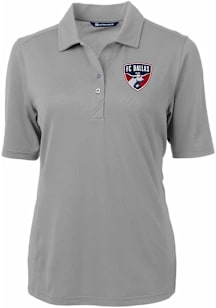 Cutter and Buck FC Dallas Womens Grey Virtue Eco Pique Short Sleeve Polo Shirt