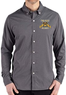 Cutter and Buck North Carolina A&T State University Mens Black Gingham LS Woven Long Sleeve Dress..