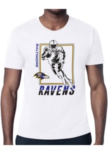 Starter Baltimore Ravens White Grid Short Sleeve T Shirt