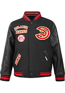 Pro Standard Atlanta Hawks Youth Black Retro Classics Heavy Weight Jacket