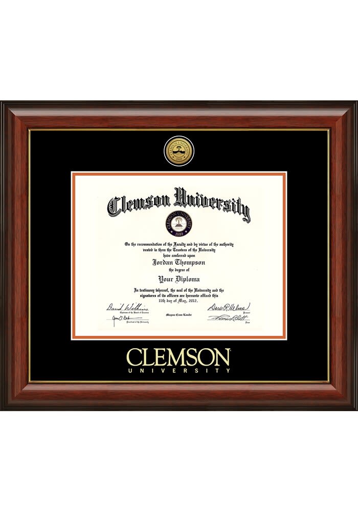 Clemson Tigers Lancaster Diploma Picture Frame Brown