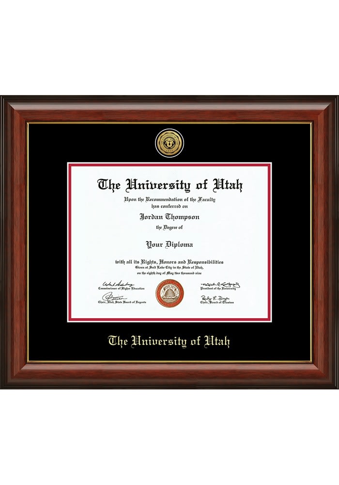 Utah Utes Petite Diploma Frame - Mahogany With Gold Trim & School Seal, 11x8.5 Inch