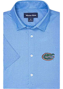Mizzen+Main Florida Gators Mens Light Blue Haylard Multi Texture Short Sleeve Dress Shirt
