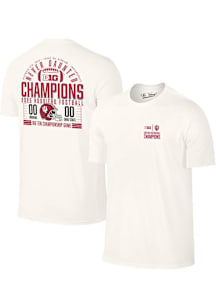 Indiana Hoosiers Ivory 2025 Big Ten Football Champions Score Short Sleeve T Shirt