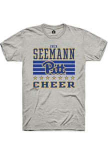 Owen Seemann Rally Mens Ash Pitt Panthers NIL Striped Player T Shirt