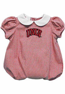 Vive La Fete UNLV Runnin Rebels Baby Red Gingham Collar Short Sleeve One Piece