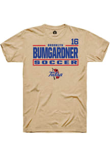 brooklyn bumgardner Rally Mens Brown Tulsa Golden Hurricane NIL Stacked Box Player T Shirt