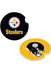 Pittsburgh Steelers 2Pk Car Coaster - Black
