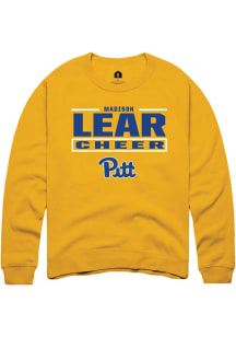 Madison Lear Rally Mens Gold Pitt Panthers NIL Stacked Box Player Crew