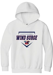 Summit Sportswear Wichita Wind Surge Youth White Homeplate Long Sleeve Hoodie