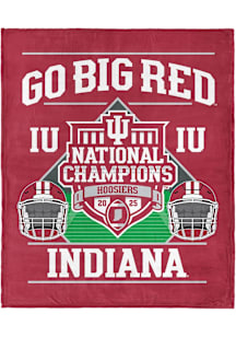 Indiana Hoosiers 46x60 2025 Football Nat Champ Fleece Blanket - Crimson