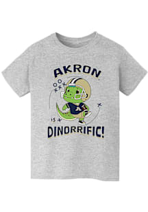 Vive La Fete Akron Zips Youth Grey Dino-Riffic Short Sleeve T-Shirt