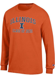 Mens Illinois Fighting Illini Orange Champion Class of 2025 Text Jersey Tee