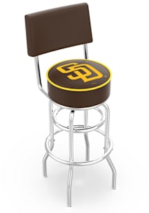 San Diego Padres Double-Ring Swivel with Back Pub Stool - Silver