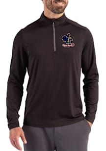 Cutter and Buck Delaware Fightin' Blue Hens Mens Black Vault Coastline Long Sleeve Qtr Zip Pullove..