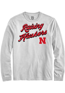 Summit Sportswear Nebraska Cornhuskers White RAISING MASCOTS Long Sleeve T Shirt