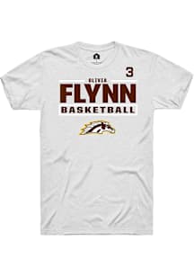 Olivia Flynn Western Michigan Broncos White NIL Stacked Box Short Sleeve Player T Shirt