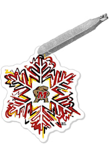 Maryland Terrapins Snowflake Ornament - Red