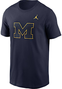 Nike Michigan Wolverines Navy Blue Color Pop Jordan Short Sleeve T Shirt
